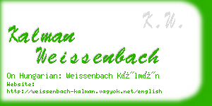 kalman weissenbach business card